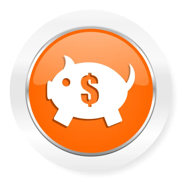 Piggy bank orange computer icon — Stock Photo, Image