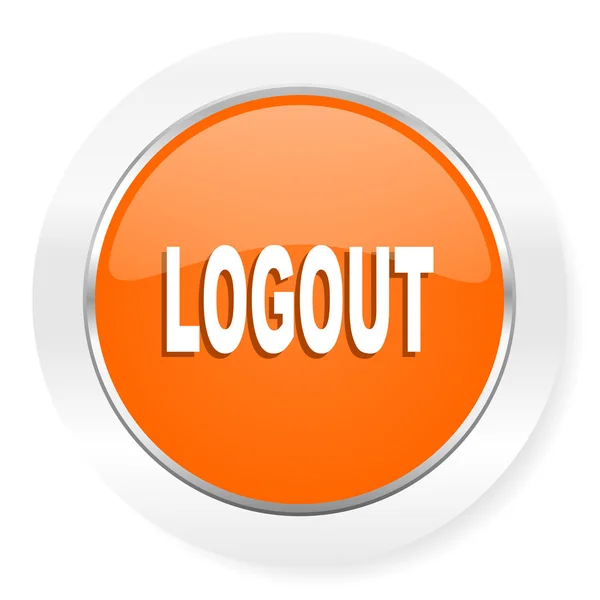Logout orange computer icon — Stock Photo, Image