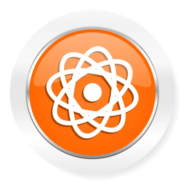 Atom oranžové počítač ikona — Stock fotografie