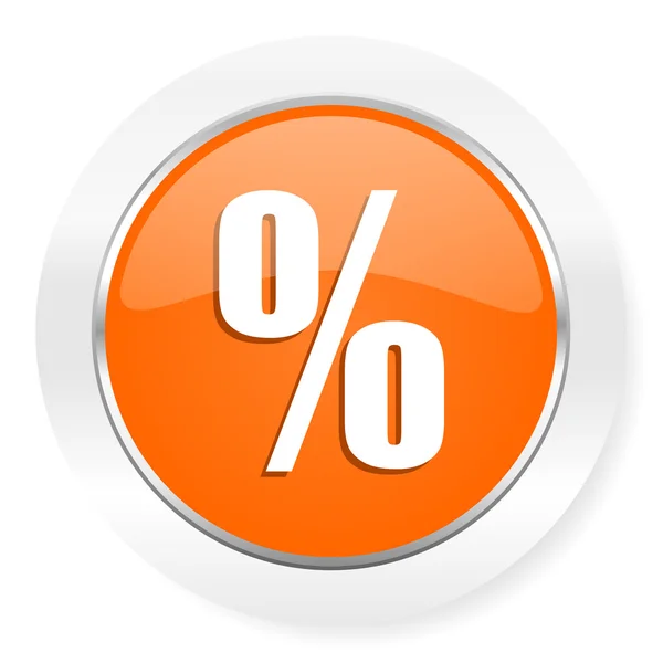 Ícone de computador laranja por cento — Fotografia de Stock