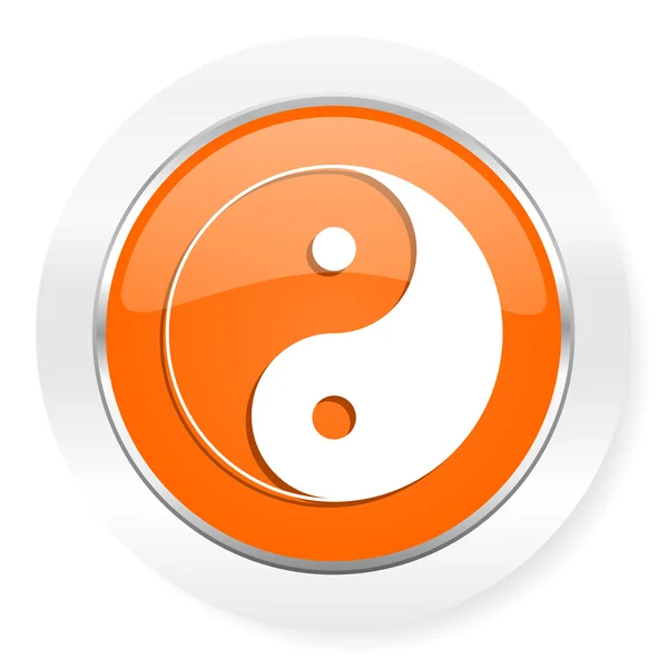 Ying yang orange computer icon — Stock Photo, Image