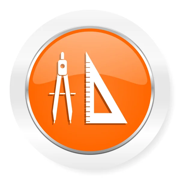 Learning orange computer icon — Stock Photo, Image