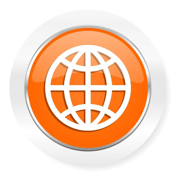 Earth orange computer icon — Stock Photo, Image