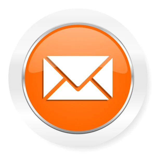 E-mailben narancssárga számítógép ikon — Stock Fotó