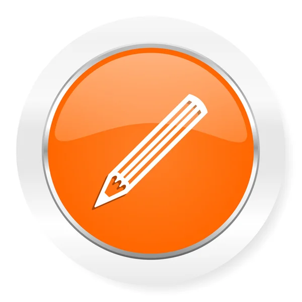 Pencil orange computer icon — Stock Photo, Image