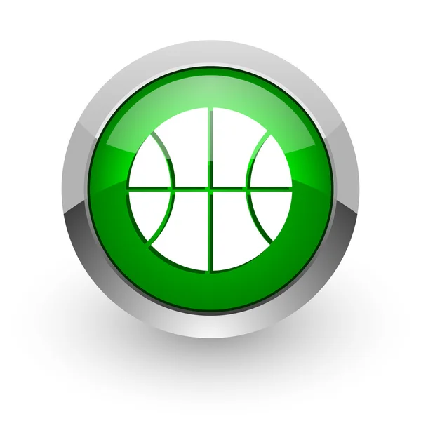 Bola verde brillante icono web — Foto de Stock