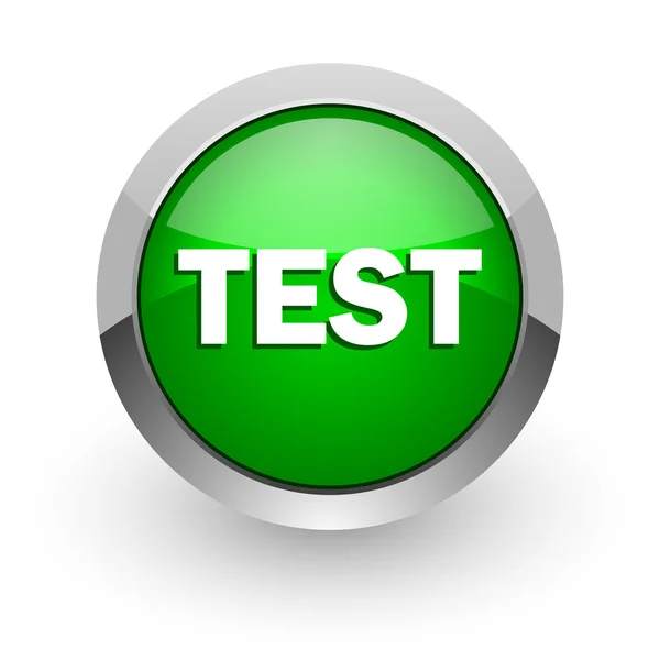 Test green glossy web icon — Stock Photo, Image