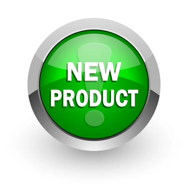 Yeni ürün yeşil parlak web simgesi — Stok fotoğraf