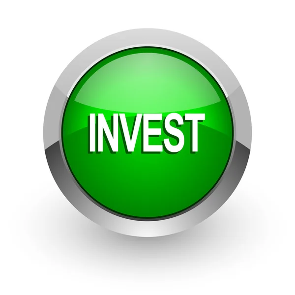 Investir icône web vert brillant — Photo