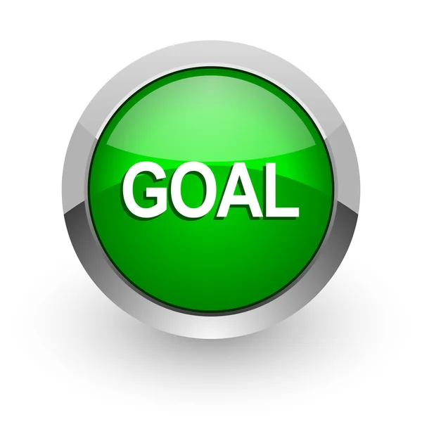 Goal green glossy web icon — Stock Photo, Image