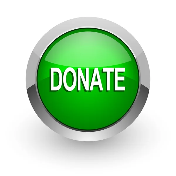 Donate green glossy web icon — Stock Photo, Image
