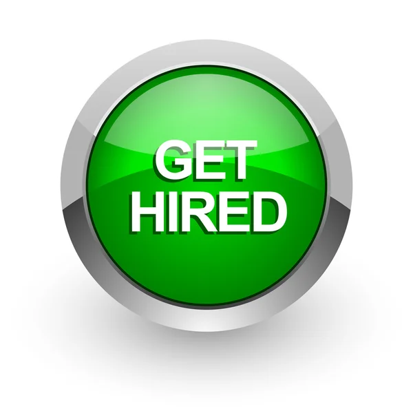 Get hired green glossy web icon — Stock Photo, Image
