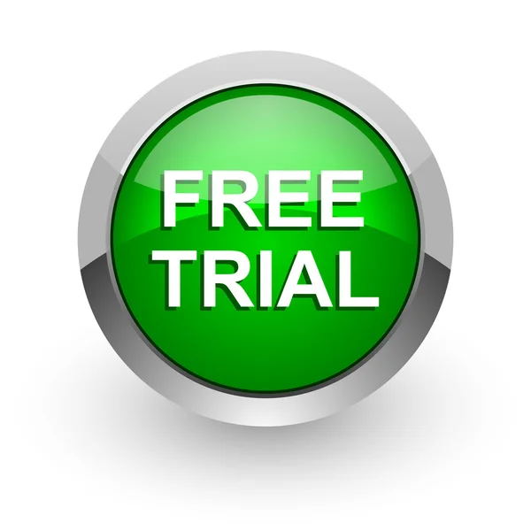 Free trial green glossy web icon — Stock Photo, Image