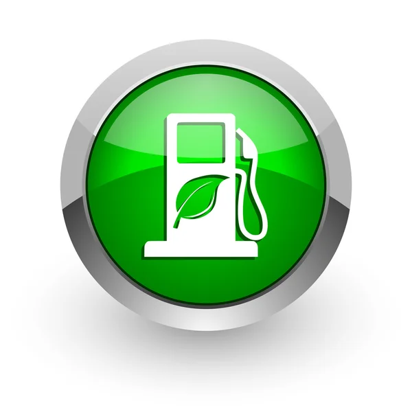 Biofuel green glossy web icon — Stock Photo, Image