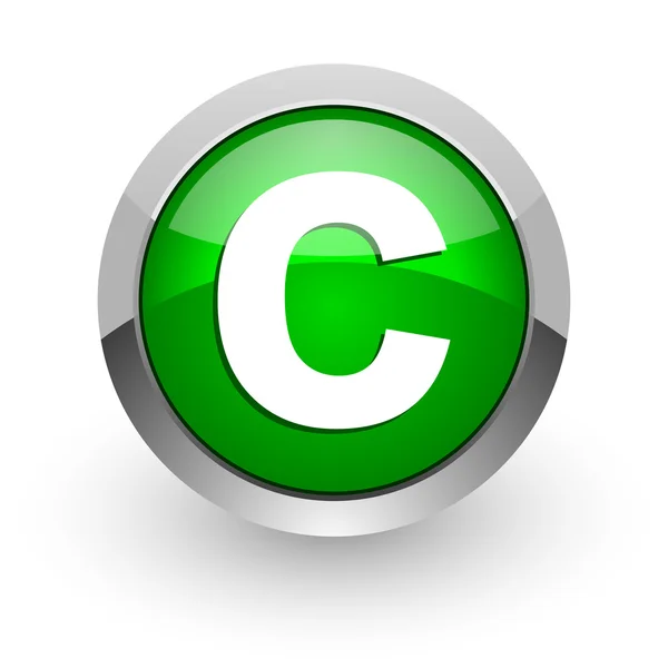 Copyright green glossy web icon — Stock Photo, Image
