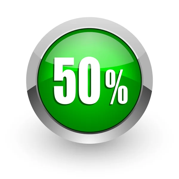 50 por ciento verde brillante icono web — Foto de Stock