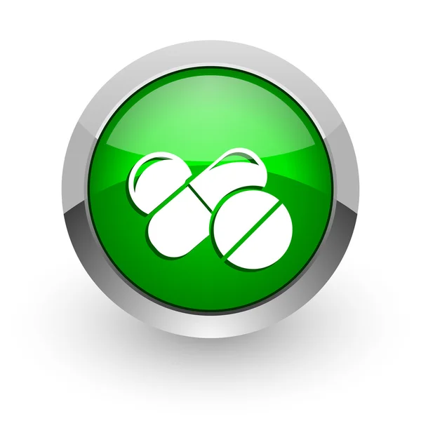 Medicine green glossy web icon — Stock Photo, Image