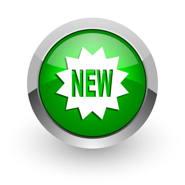 New green glossy web icon — Stock Photo, Image