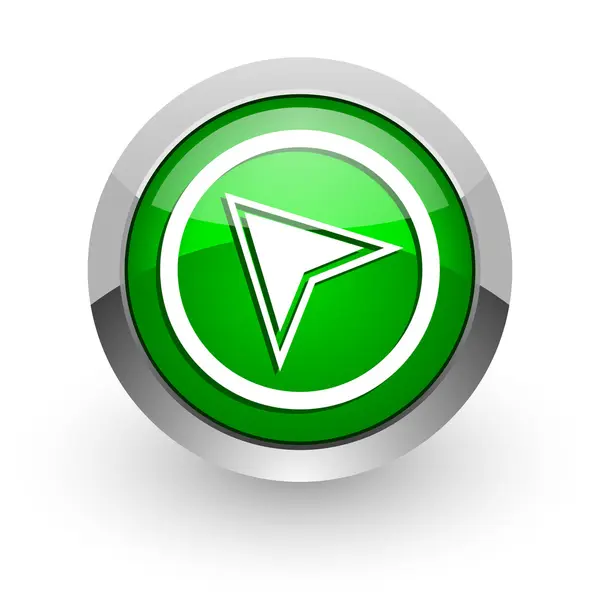 Navigation green glossy web icon — Stock Photo, Image