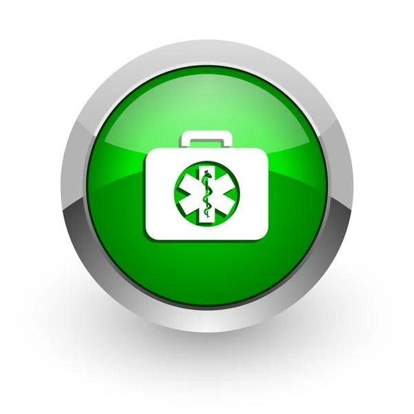 Kit de rescate verde icono web brillante — Foto de Stock