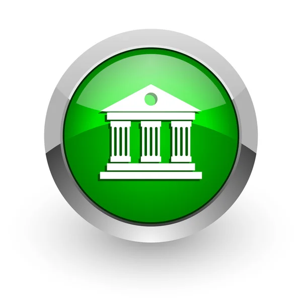 Müze yeşil parlak web simgesi — Stok fotoğraf
