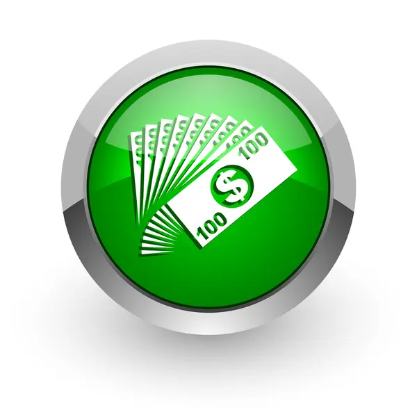 돈 녹색 광택 웹 아이콘 — 스톡 사진
