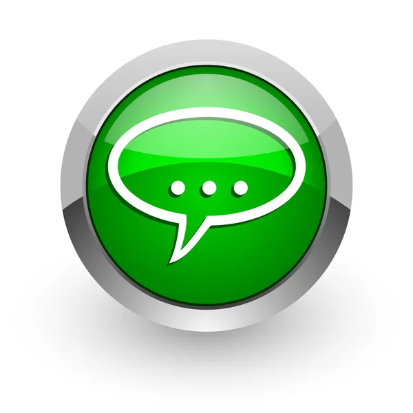 Forum green glossy web icon — Stock Photo, Image