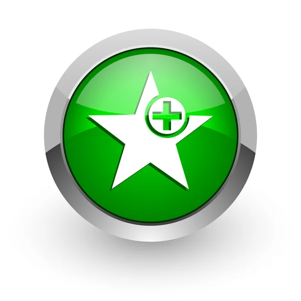 Yıldız yeşil parlak web simgesi — Stok fotoğraf