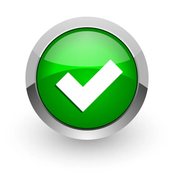 Accept green glossy web icon — Stock Photo, Image