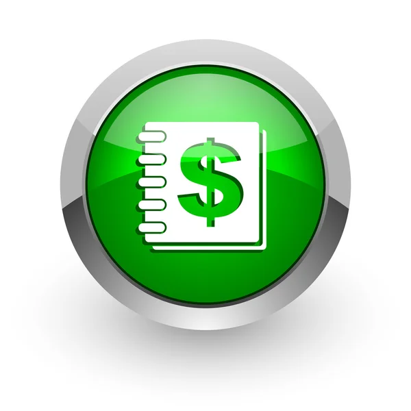 Geld groene glossy web pictogram — Stockfoto