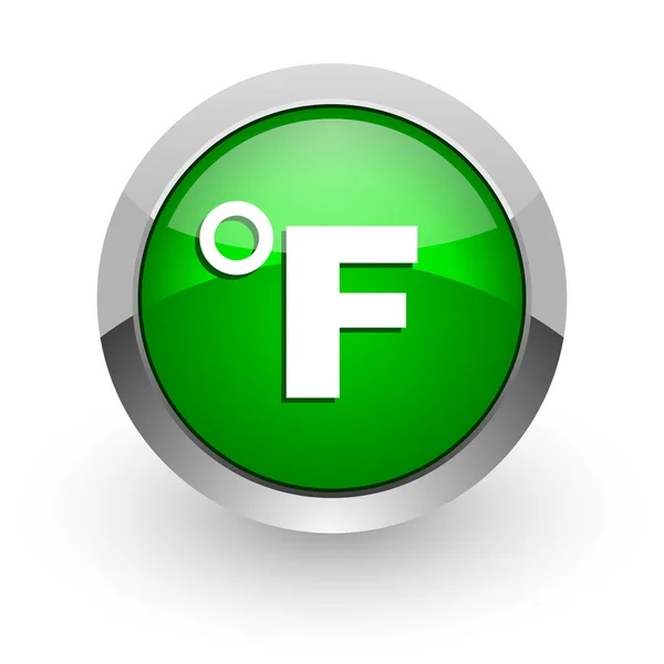 Fahrenheit groene glossy web pictogram — Stockfoto