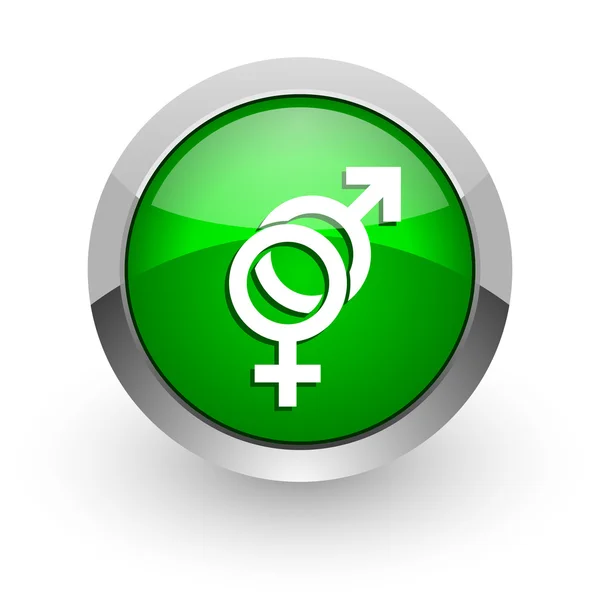 Sexo verde brilhante web ícone — Fotografia de Stock