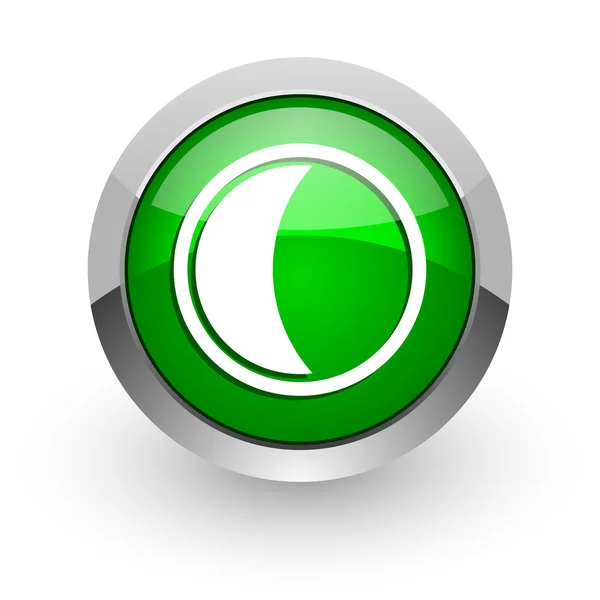 Moon green glossy web icon — Stock Photo, Image