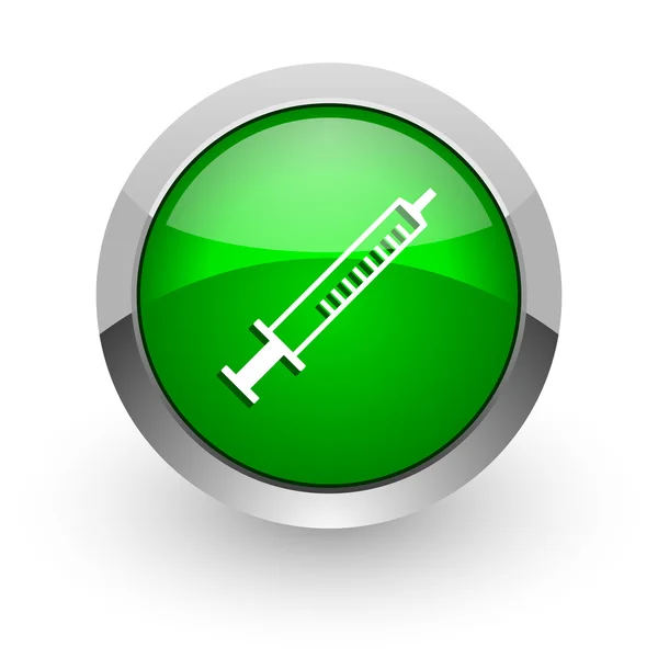 Medizin grünes Hochglanz-Web-Symbol — Stockfoto