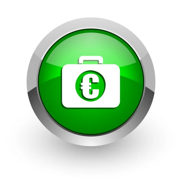 Financial green glossy web icon — Stock Photo, Image