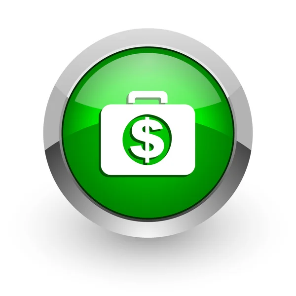 Фінансовий зелений глянсовий веб-іконка — стокове фото