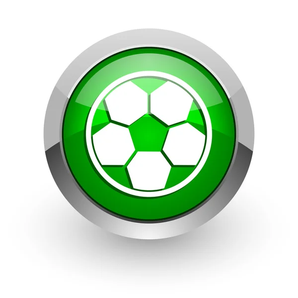 Soccer green glossy web icon — Stock Photo, Image