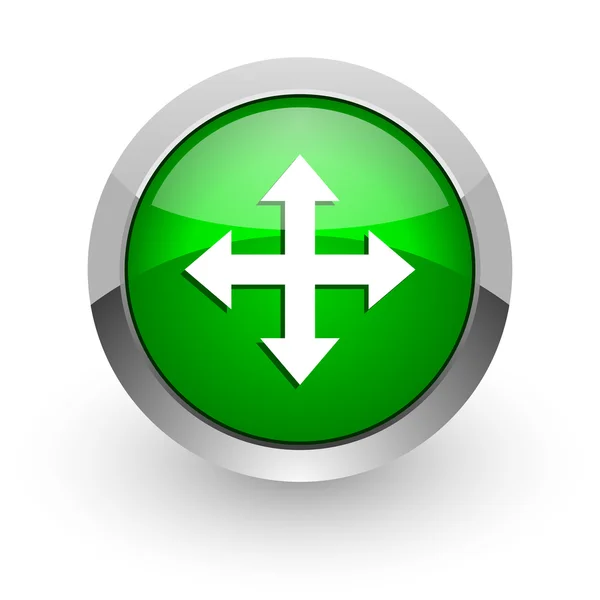 Strzałka Zielona WWW błyszczący ikona — Zdjęcie stockowe