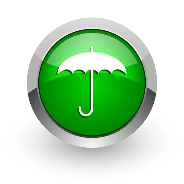 Парасолька зелена глянсова веб-іконка — стокове фото