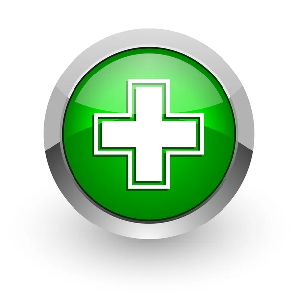 Apotheke grünes Hochglanz-Web-Symbol — Stockfoto