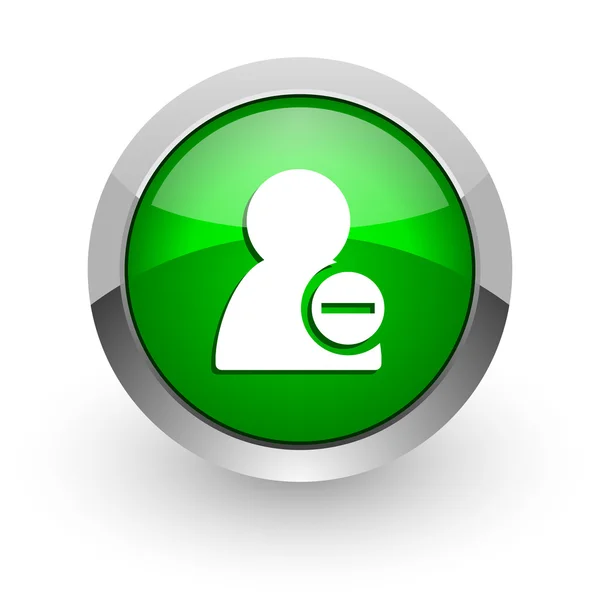 Remove contact green glossy web icon — Stock Photo, Image