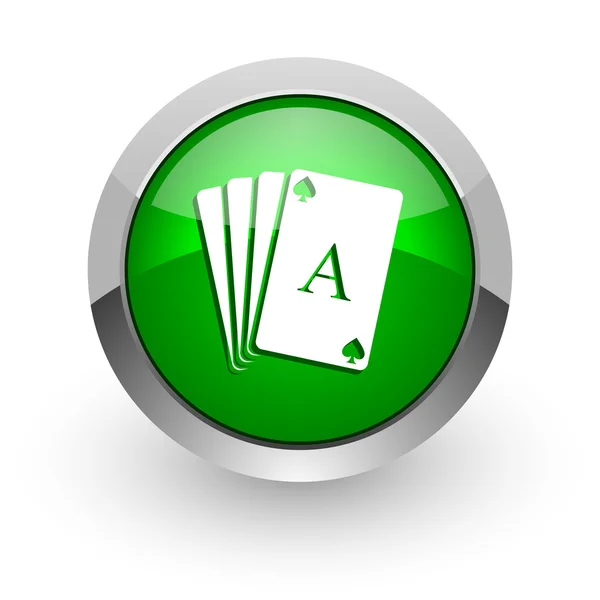 Kártya zöld fényes web ikon — Stock Fotó