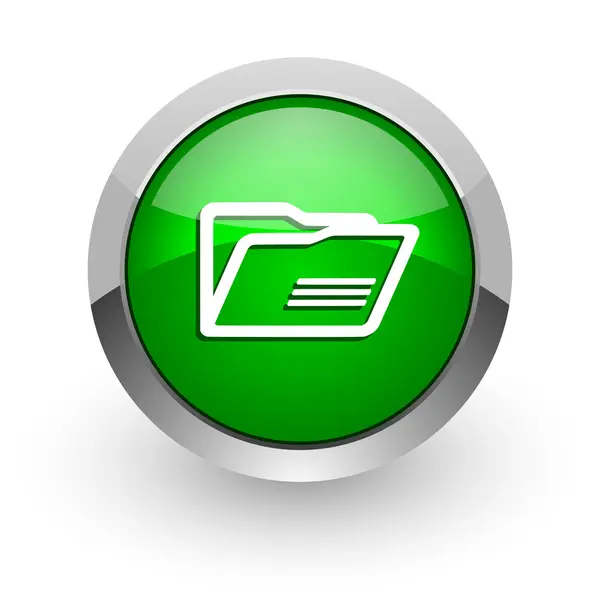 Cartella icona web verde lucido — Foto Stock
