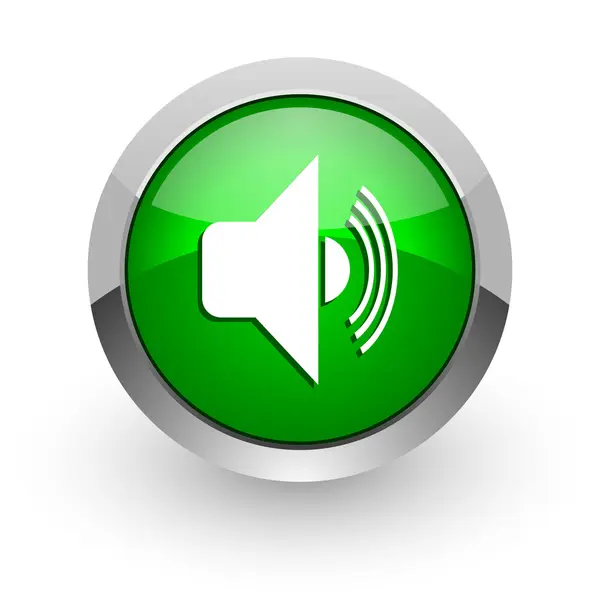 Ses yeşil parlak web simgesi — Stok fotoğraf