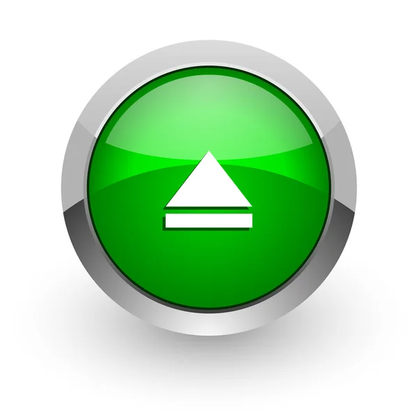 Eject green glossy web icon — Stock Photo, Image