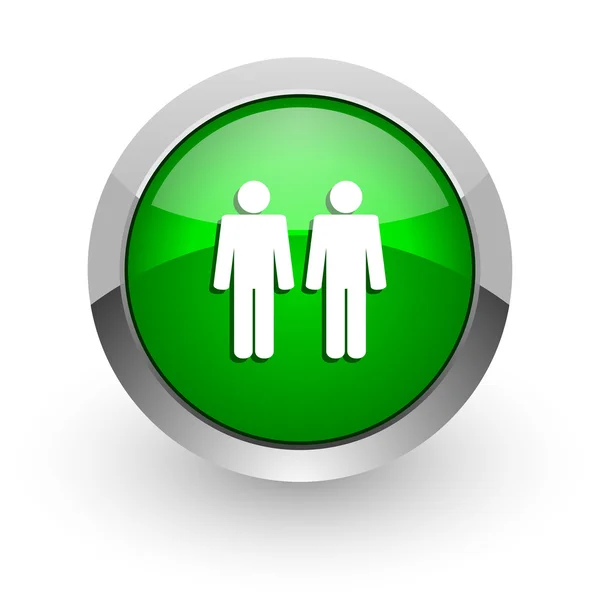Couple green glossy web icon — Stock Photo, Image