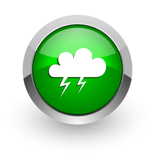 Tempestade ícone web brilhante verde — Fotografia de Stock