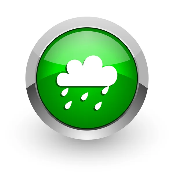 Chuva ícone web brilhante verde — Fotografia de Stock