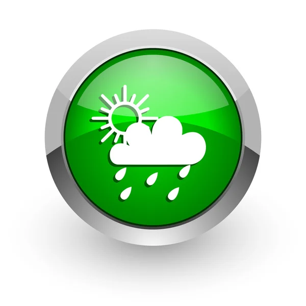 Дощ зелений глянсовий веб-іконка — стокове фото