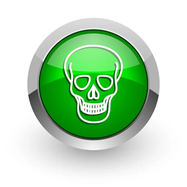 Skull green glossy web icon — Stock Photo, Image